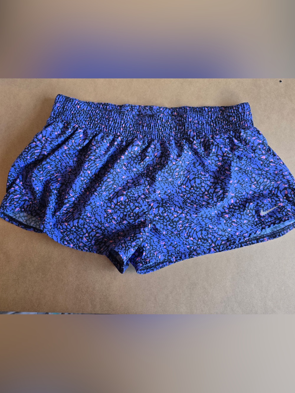Nike Women's Blue and Purple Athletic Shorts